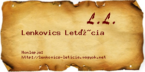 Lenkovics Letícia névjegykártya